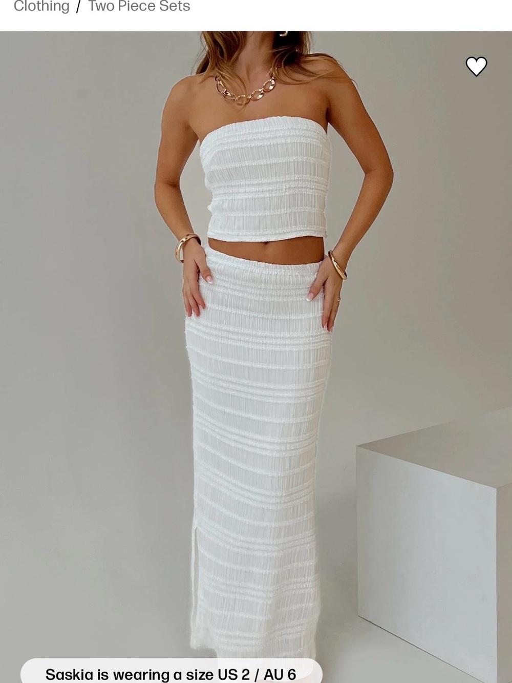 Princess Polly White Orzo Maxi Set